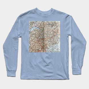 Where France, Italy and Switzerland Meet, 1800s map Long Sleeve T-Shirt